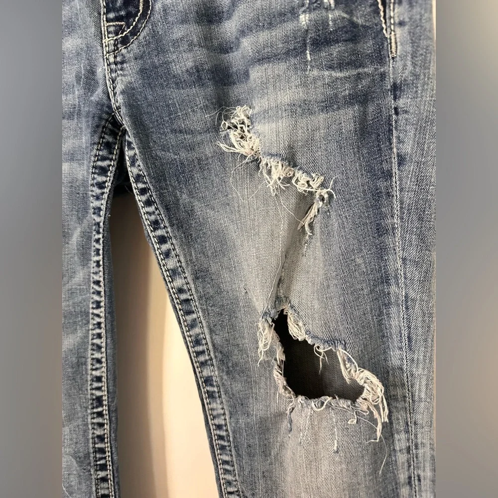 Miss Me Jeans Womens Size 29 Signature Crop Distressed - Picture 4 of 8